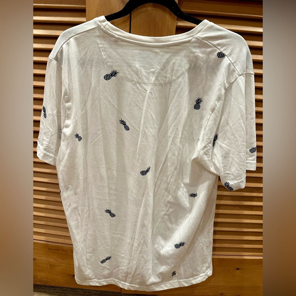 Denim & Flower White Pineapple Print Tee